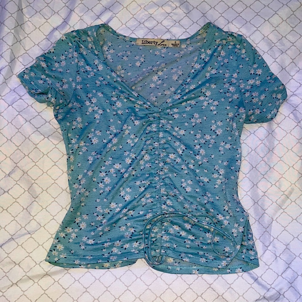 Cute floral tie up shirt